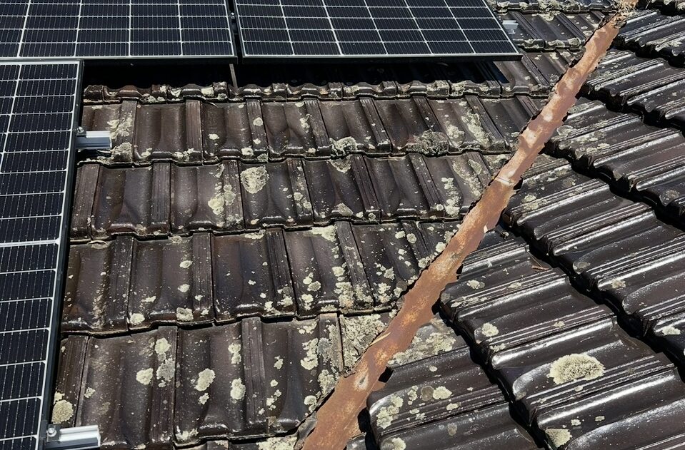 Tiled roof valley